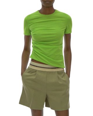 Helmut Lang Crepe Hosiery Reversible Short Sleeve T-shirt In Lawn