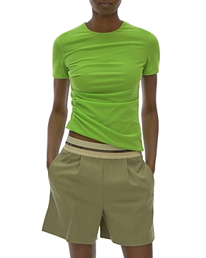Helmut Lang Crepe Hosiery Reversible Short Sleeve T-shirt In Lawn