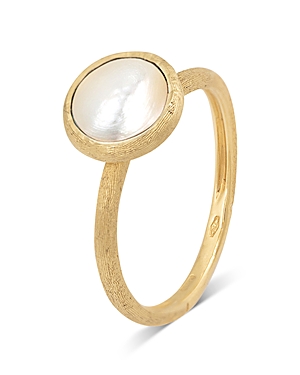 Shop Marco Bicego 18k Yellow Gold Jaipur Color Mother Of Pearl Stackable Ring