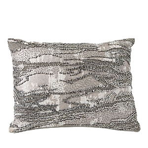 Michael Aram Moire Beaded Decorative Pillow, 12'' X 16'' In Pewter