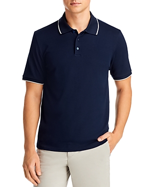 Theory Precise Tipped Polo Shirt In Blatic Opal