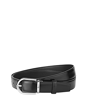 Montblanc Men's Horseshoe Leather Belt In Black