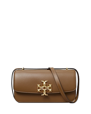 Shop Tory Burch Eleanor East West Small Convertible Shoulder Bag In Moose/rolled Brass