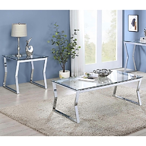 Furniture Of America Colton Chrome 2 Piece Coffee Table Set