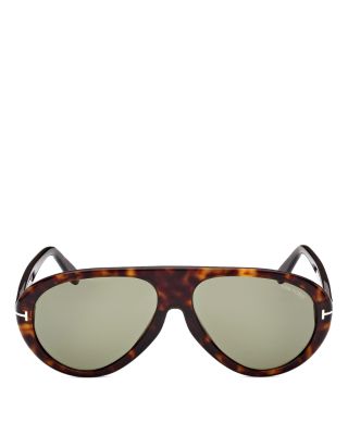 Tom Ford Camillo Pilot Sunglasses, 60mm In Havana/green | ModeSens