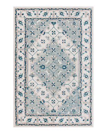 Hans Traditional Trailing Floral Medallion Area Rug, 93" x 117"