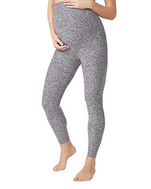 Beyond Yoga Love The Bump Capri Maternity Leggings In Black-white