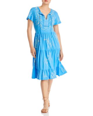 Johnny Was Fern Print Cotton Tiered Knit Dress | Bloomingdale's Women