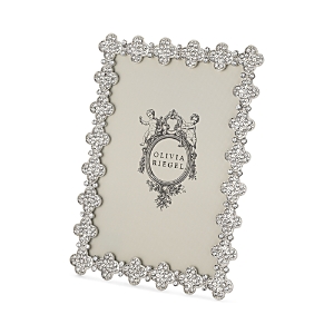 Olivia Riegel Pave Clover 5 X 7 Frame In Silver