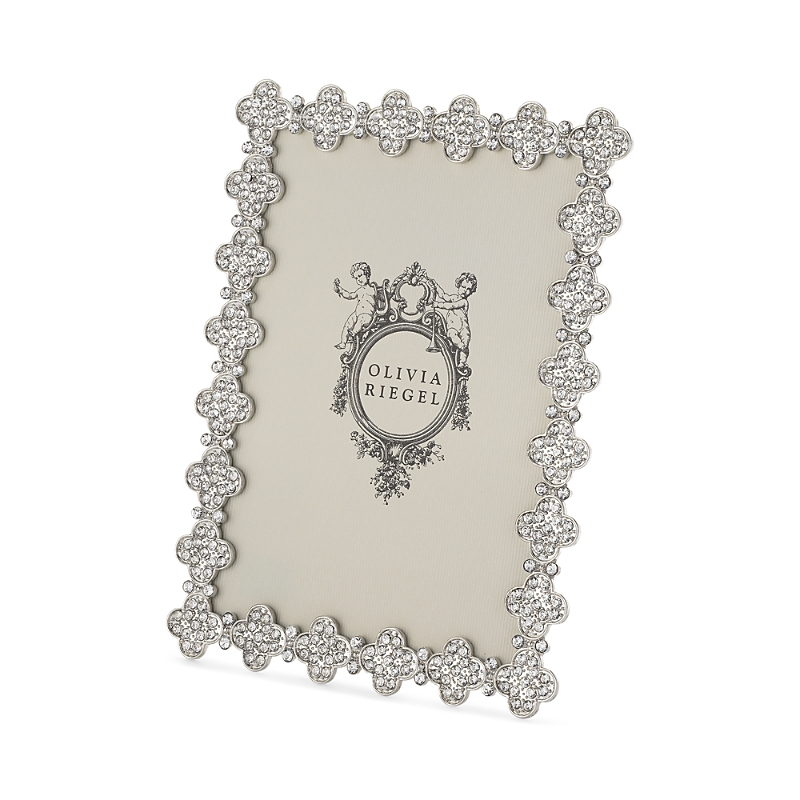 Olivia Riegel Pave Clover 5 X 7 Frame In Silver