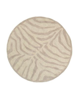 LR Home - Paris Zebra Print Round Area Rug, 3' x 3'