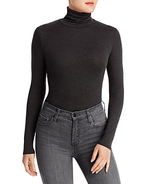 Majestic Soft Touch Long Sleeve Turtleneck In Anthracite Chine