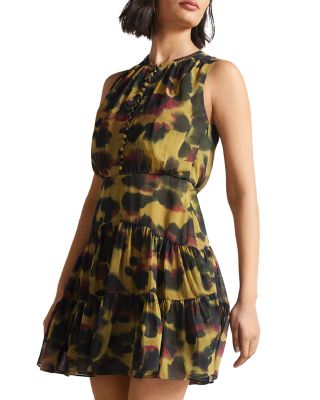 ted baker blue leopard dress