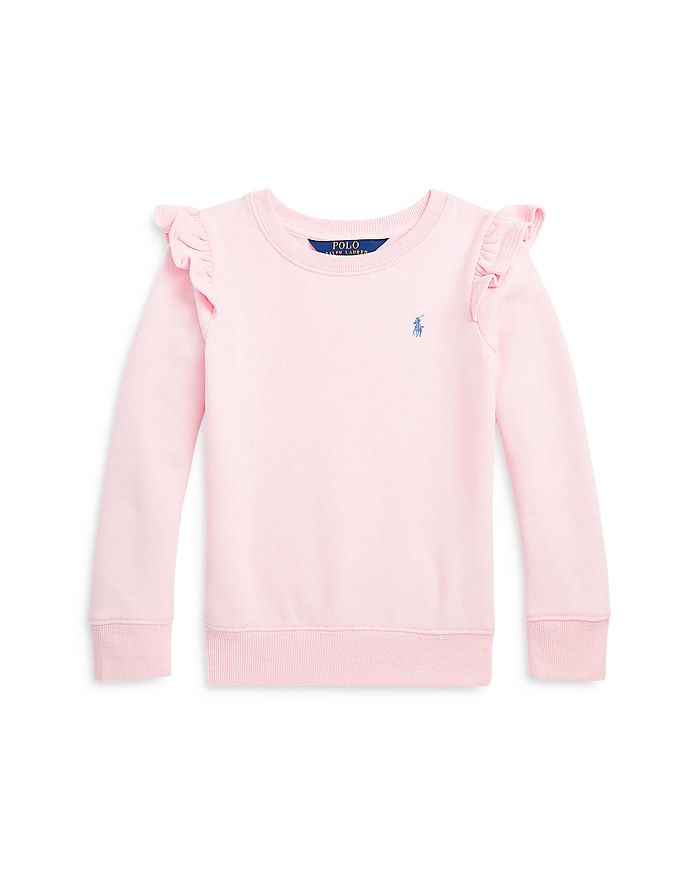 Ralph Lauren Girls' Ruffled Fleece Sweatshirt Little Kid, Big Kid