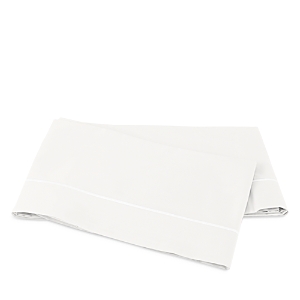 Matouk Bergamo Flat Sheet, Full/queen In Bone/white