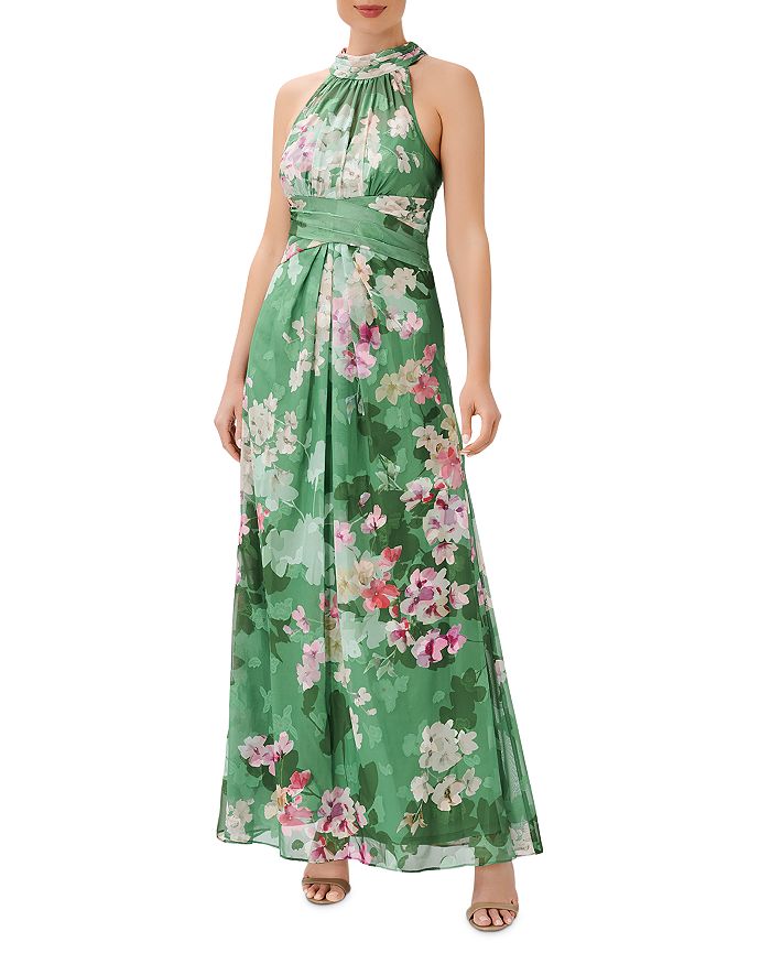Adrianna Papell Floral Burnout Chiffon Gown | Bloomingdale's