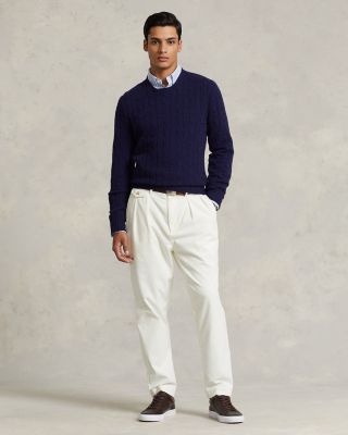 Cashmere Cable Knit Crewneck Sweater
