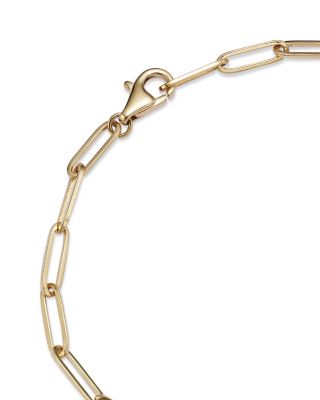 Diamond Bar Paperclip Link Bracelet in 14K White & Yellow Gold, 0.80 tcw 