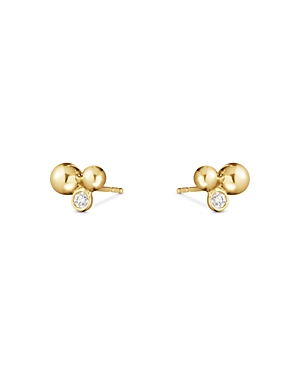 Shop Georg Jensen 18k Yellow Gold Moonlight Grapes Diamond Grape Cluster Stud Earrings