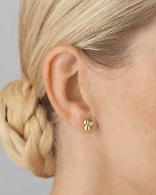 18K Yellow Gold Moonlight Grapes Diamond Grape Cluster Stud Earrings