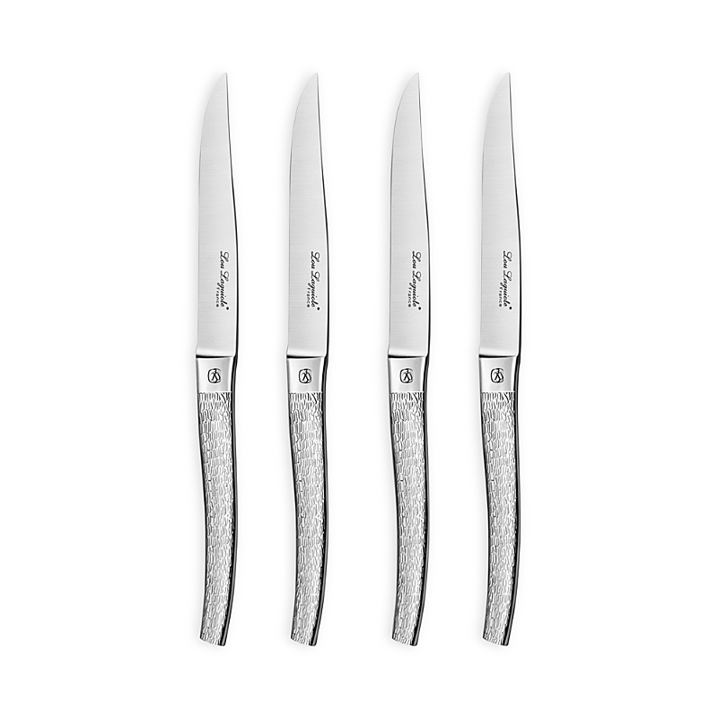 Couzon Alphone Ecorce Bark Effect Stainless Steel Knives, Set Of 4 In Stainless Steel