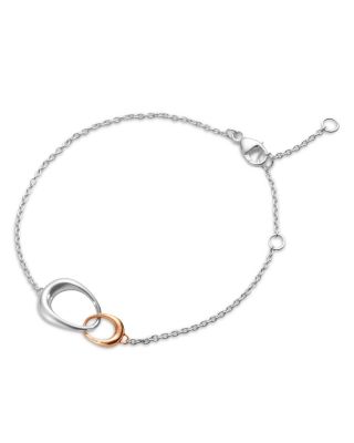 Georg Jensen Sterling Silver & 18K Rose Gold Offspring Link Bracelet