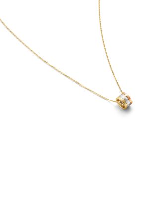 18K Rose, White & Yellow Gold Fusion Diamond Puzzle Inspired Pendant Necklace, 17.72"