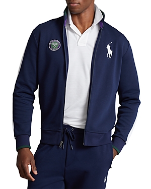 Shop Polo Ralph Lauren Wimbledon Ballperson Jacket In Navy/white