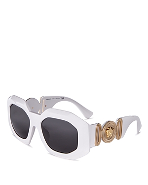 Shop Versace Round Sunglasses, 56mm In White/gray