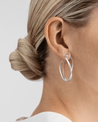 Sterling Silver Infinity Medium Hoop Earrings
