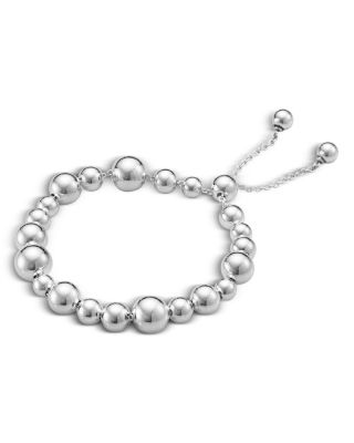 Georg Jensen Sterling Silver Moonlight Grapes Multi Size Polished Ball Bolo Bracelet