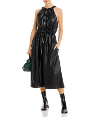 Proenza Schouler White Label Faux Leather Drawstring Sleeveless Dress |  Bloomingdale's Women