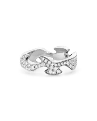 18K White Gold Fusion Diamond Center Ring