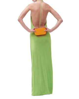 slim fit dress slacks SIMONMILLER Loch Sleeveless Mini Dress in Gummy Green/Ecru