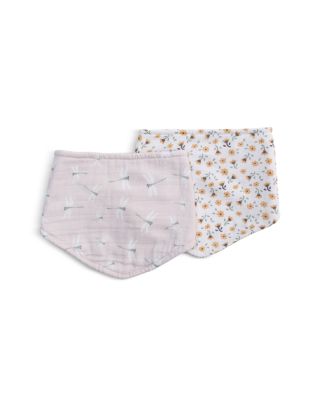Lulujo - Floral and Dragonfly Printed Cotton Muslin Bandana Bibs, Pack of 2 - Baby