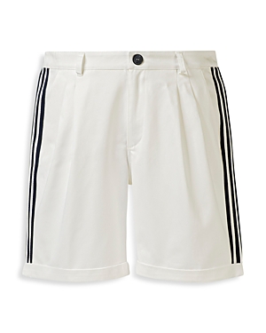 Adidas X Noah Pleated Regular Fit Striped Shorts In Owhite