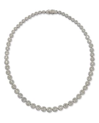 Bloomingdale's Fine Collection - Diamond Round & Baguette Collar Necklace in 14K White Gold, 10.50 ct. t.w. - Exclusive