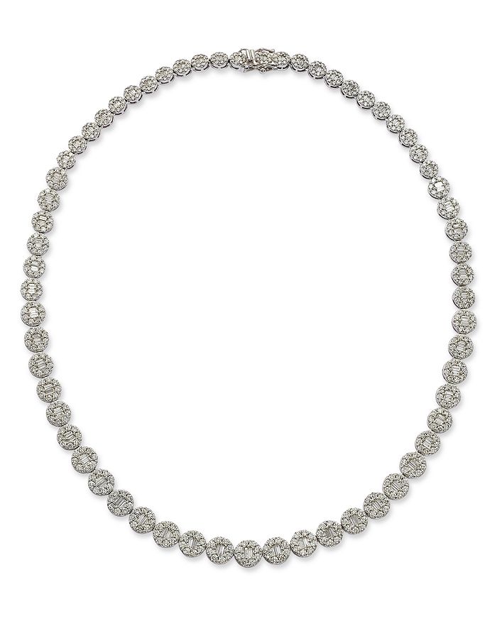 Bloomingdale's - Diamond Round & Baguette Collar Necklace in 14K White Gold, 10.50 ct. t.w. - 100% Exclusive
