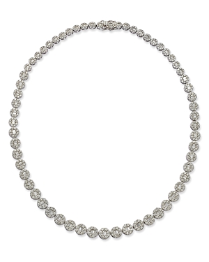 Bloomingdale's Diamond Round & Baguette Collar Necklace in 14K White Gold, 10.50 ct. t.w. - 100% Exc