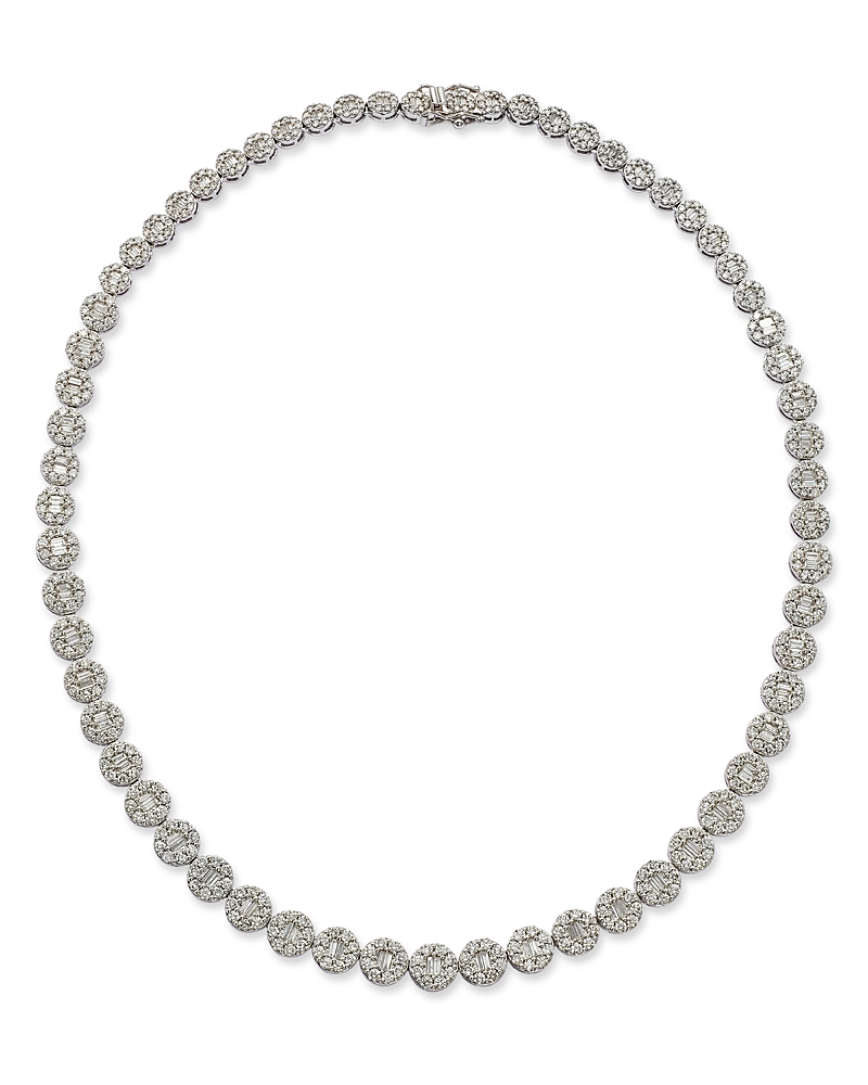 Bloomingdale's Fine Collection Diamond Round & Baguette Collar Necklace