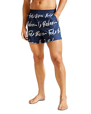 Ted Baker Risedal Logo Print Swim Shorts