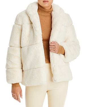 Shop Apparis Skylar Faux Fur Coat In Ivory