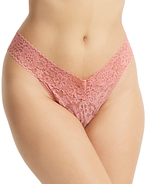 Hanky Panky Daily Lace Original Rise Thong In Antique Rose Pink