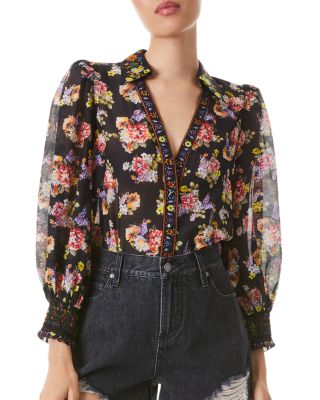 Alice and Olivia - Cosima Floral Button Up Blouse
