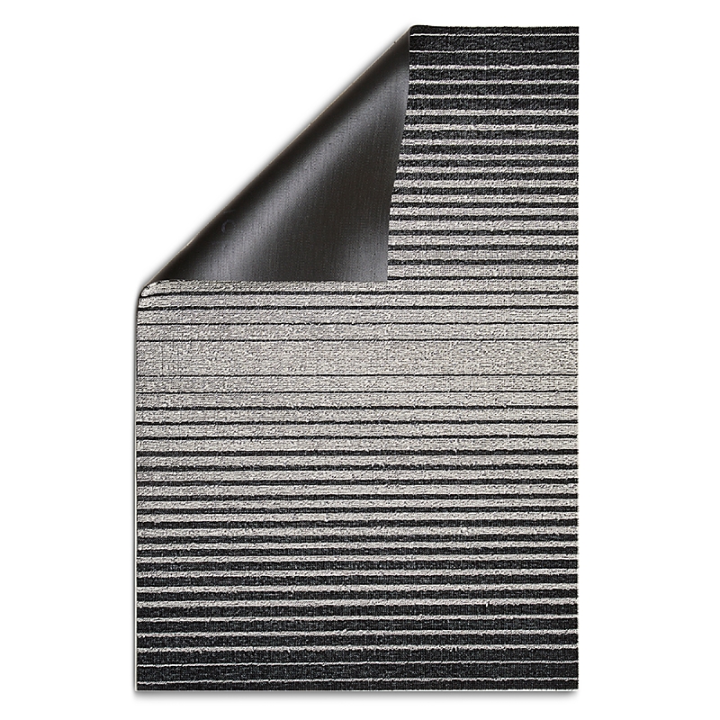 Chilewich Domino Stripe Shag Utility Mat, 24 X 36 In Black/white