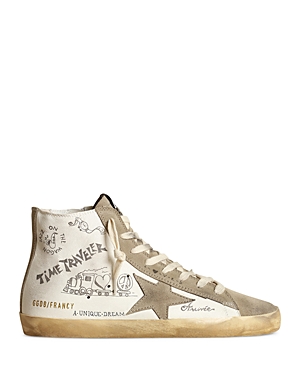 Shop Golden Goose Women's Francy High Top Lace Up Sneakers In White Taupe