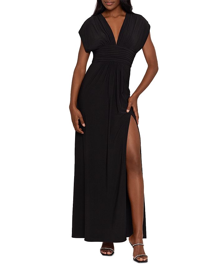 Bloomingdales Women Clothing Dresses V-Neck Dresses 100% Exclusive Plunge Neck Maxi Dress 