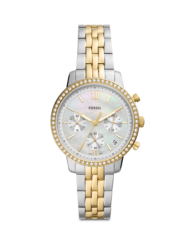 Fossil Women's Neutra Two-tone Stainless Steel Bracelet Watch, 36mm In Gray/two Tone