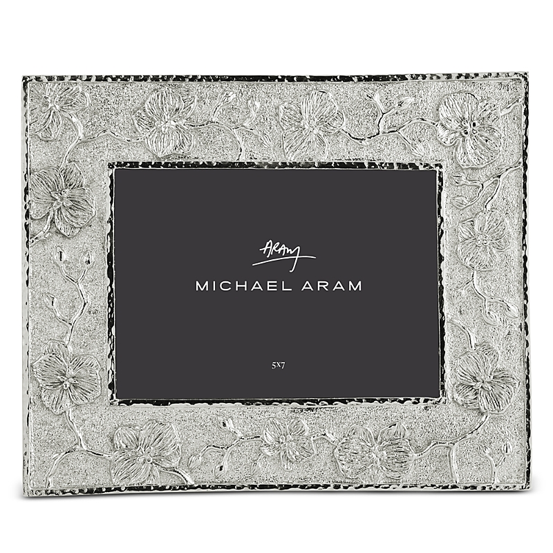 Michael Aram White Orchid Sculpted Photo Frame, 5" X 7" In Silver