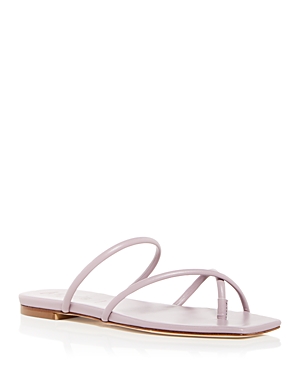 Aeyde Women's Mina Hazelnut Leather Slide Sandals In Lavender